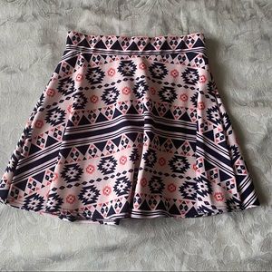 Aztec print skater skirt